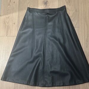 Vince Camuto Black A-Line Skirt Pleather